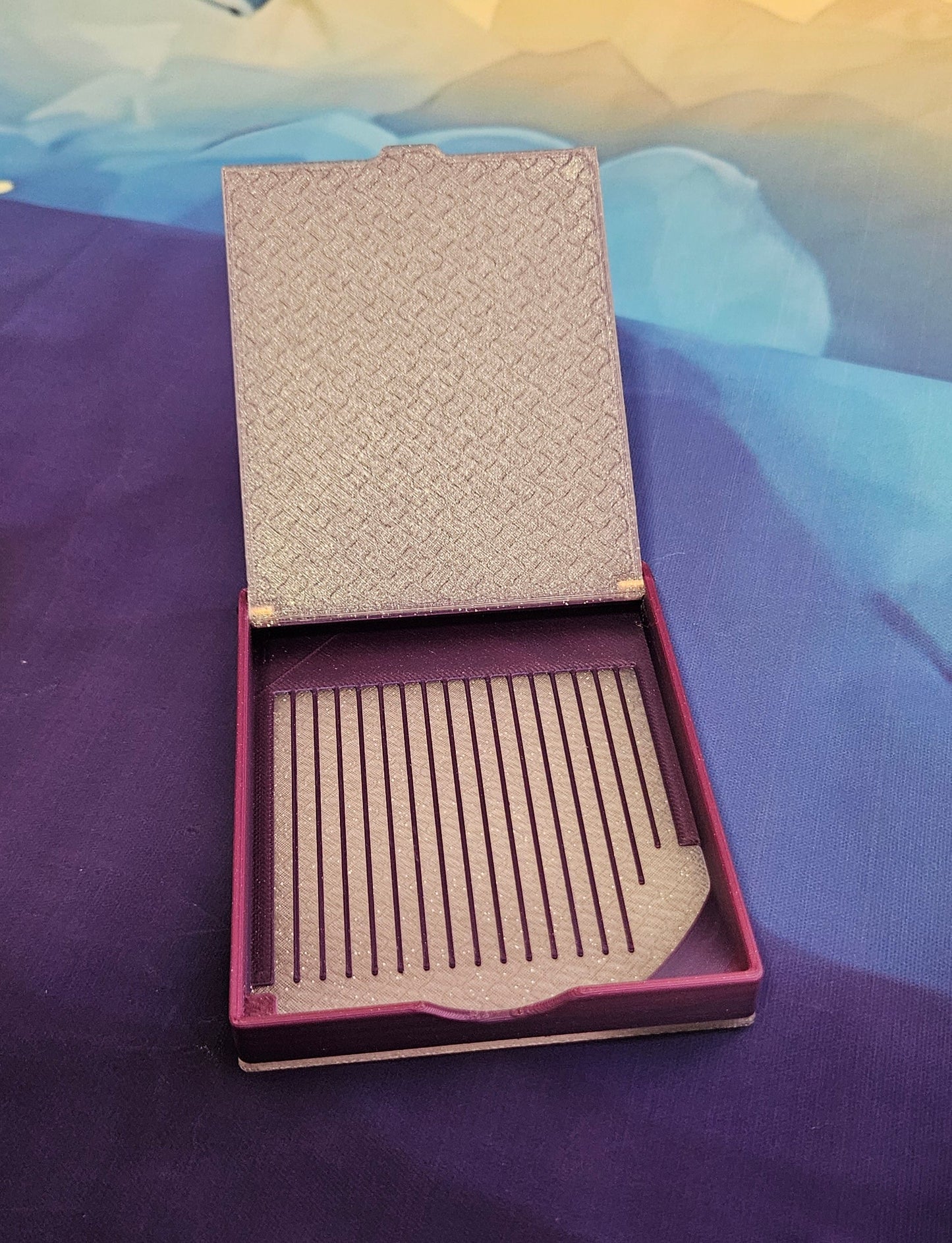FLIP Dual Color Diamond Art Tray with Flip Lid & Sloped Spout, 3D Printed Drill Tray, Unique Diamond Painting Tool Cosmic Crafts