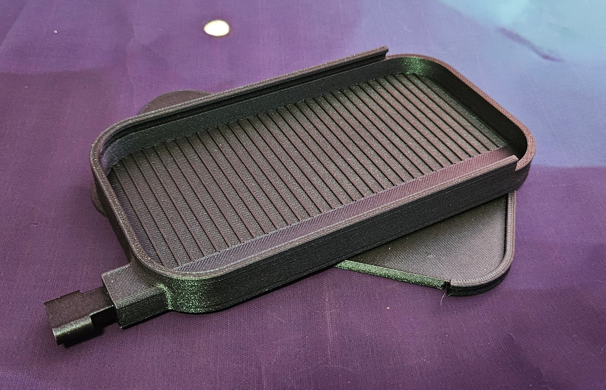 Long Landscape Diamond Art Tray with Sliding Lid & Washi Shelf, Extra Capacity Drill Tray, 3D Printed Rhinestone Accessory Cosmic Crafts