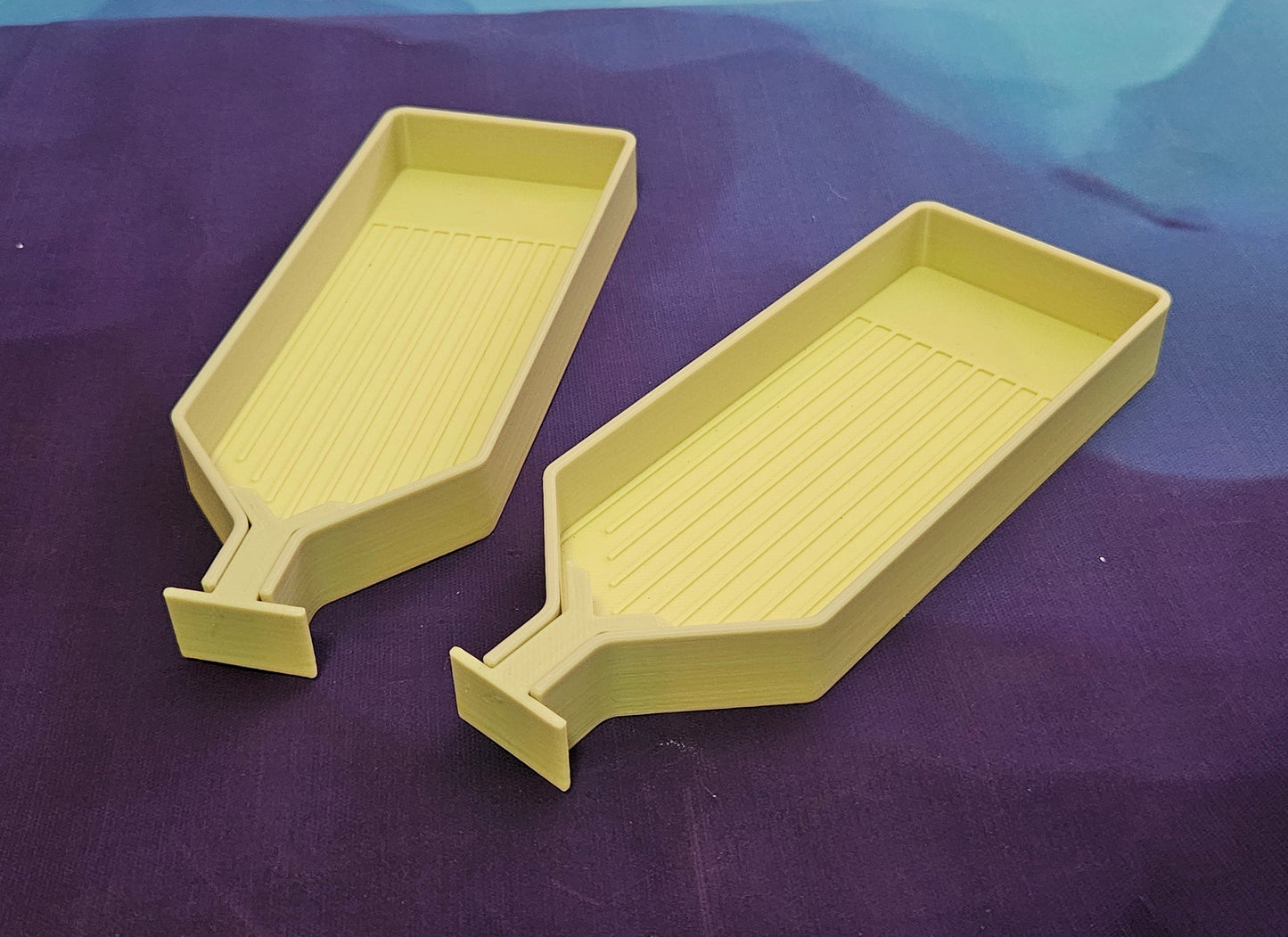 Long Diamond Painting Trays with Stopper, Sets of 2 or 4, Built in Shelf, Diamond Art Accessory, Simple Rhinestone Boats, Made to Order Cosmic Crafts