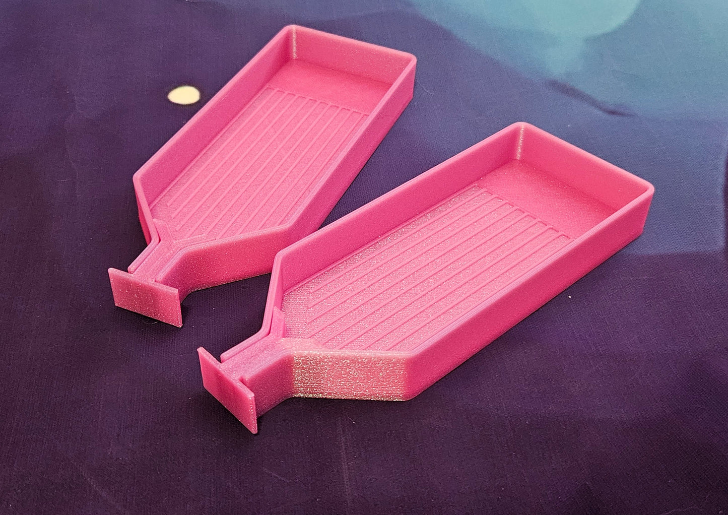 Long Diamond Painting Trays with Stopper, Sets of 2 or 4, Built in Shelf, Diamond Art Accessory, Simple Rhinestone Boats, Made to Order Cosmic Crafts