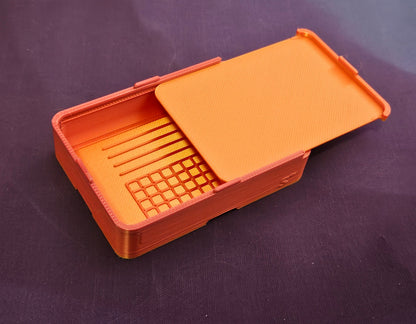 Small Diamond Painting Tray, Combo Spout-less Stacking 3D Printed Tray, Sliding Lid, Single Placer Grid + Standard Lines, STAR Series Cosmic Crafts