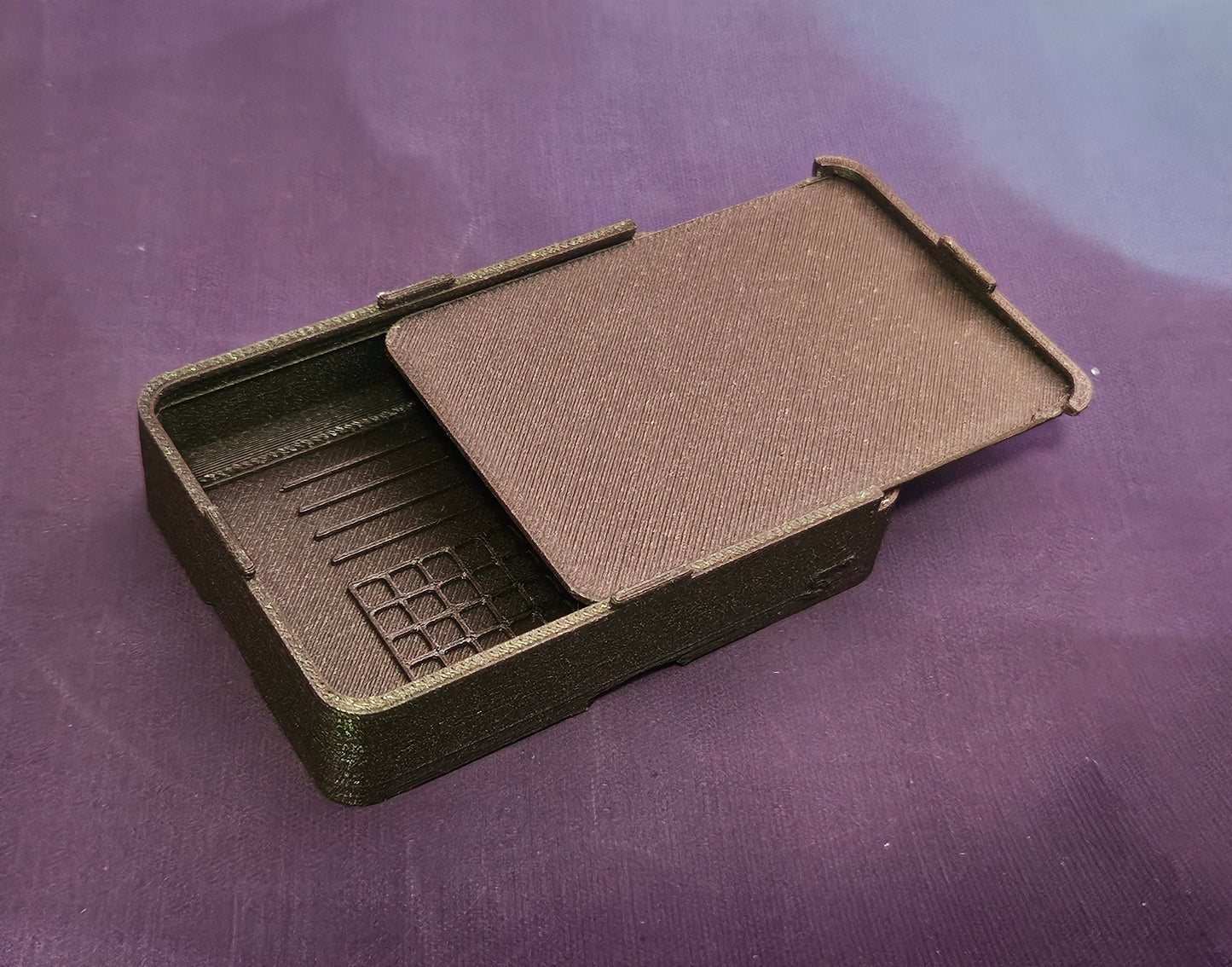 Small Diamond Painting Tray, Combo Spout-less Stacking 3D Printed Tray, Sliding Lid, Single Placer Grid + Standard Lines, STAR Series Cosmic Crafts