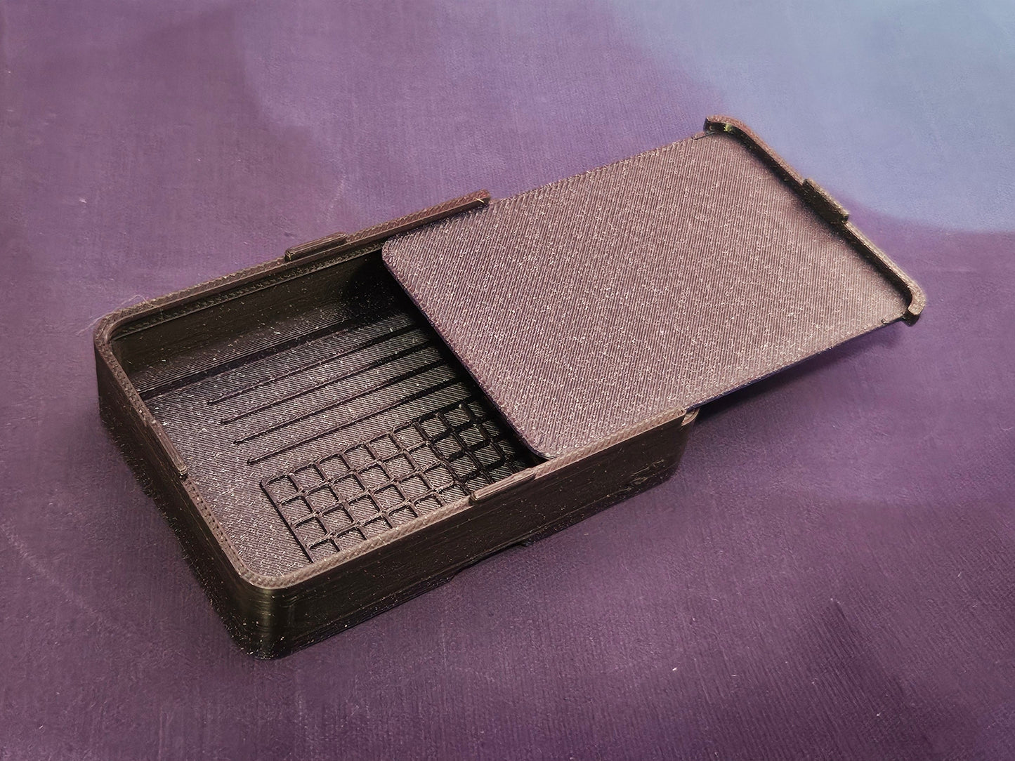 Small Diamond Painting Tray, Combo Spout-less Stacking 3D Printed Tray, Sliding Lid, Single Placer Grid + Standard Lines, STAR Series Cosmic Crafts