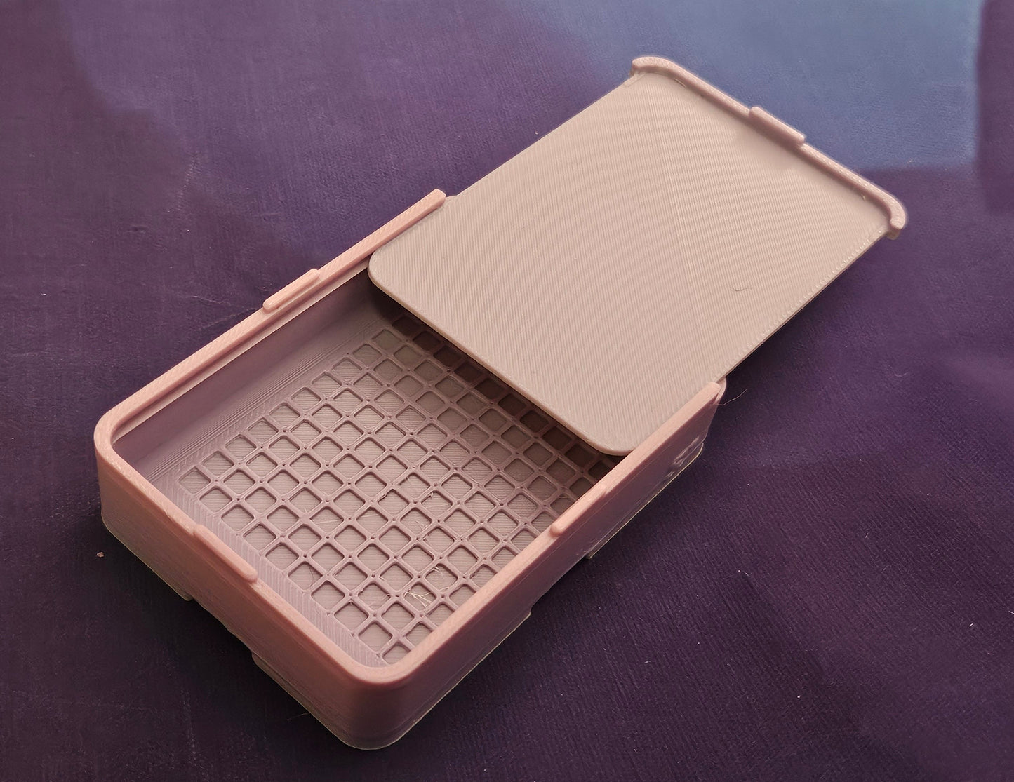 Small Single Placer Diamond Painting Tray, Spout-less 3D Printed Drill Tray with Sliding Lid, Rhinestone Craft Organizer, STAR Series Cosmic Crafts