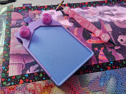 The TrashCan Diamond Painting Tray, 3D Printed Rhinestone Art Accessory with Stopper, Lid and Trash Bins Cosmic Crafts