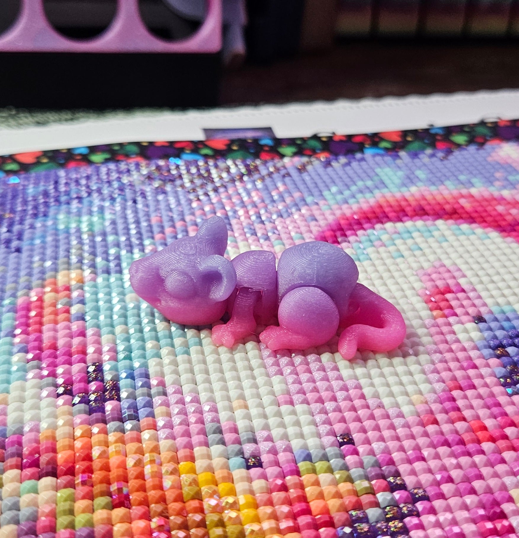 Spooky Hatchling Pack, 3D Printed Mini Flexi Animals (Ghost Bat Cat Crow Rat Owl) Cosmic Crafts