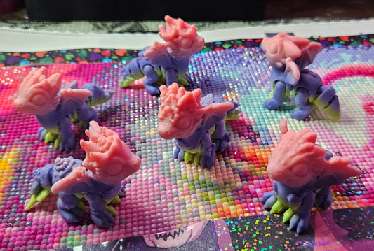 Elemental Dragon Hatchling Pack, Mini Flexi Dragons (Fire, Water, Leaf, Crystal, Feather, Classic Dragons) Cosmic Crafts