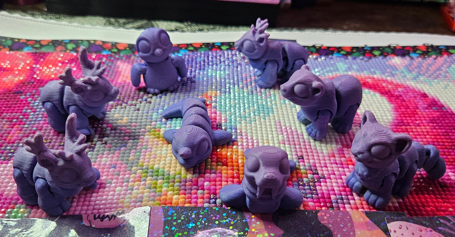 Arctic Hatchling Pack, Mini Flexi Animals (Penguin, Polar Bear, Narwhal, Walrus, Reindeer, Snow Leopard) Cosmic Crafts