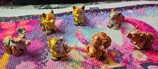 Woodland Hatchling Pack, Mini Flexi Animals (Fox, Moose, Raccoon, Otter, Turkey, Wolf) Cosmic Crafts