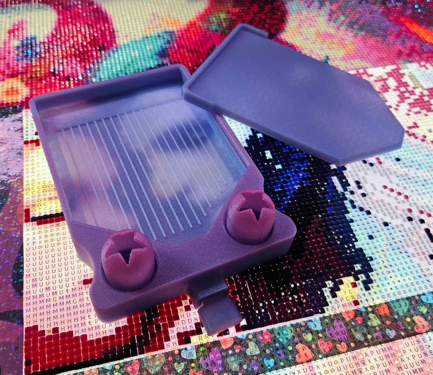 The TrashCan Diamond Painting Tray, 3D Printed Rhinestone Art Accessory with Stopper, Lid and Trash Bins Cosmic Crafts
