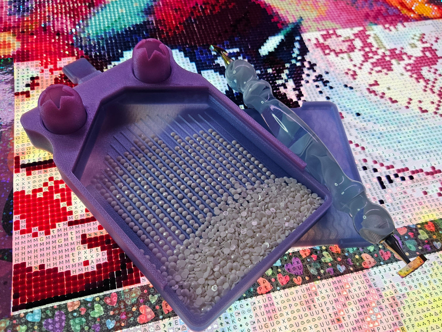 The TrashCan Diamond Painting Tray, 3D Printed Rhinestone Art Accessory with Stopper, Lid and Trash Bins Cosmic Crafts