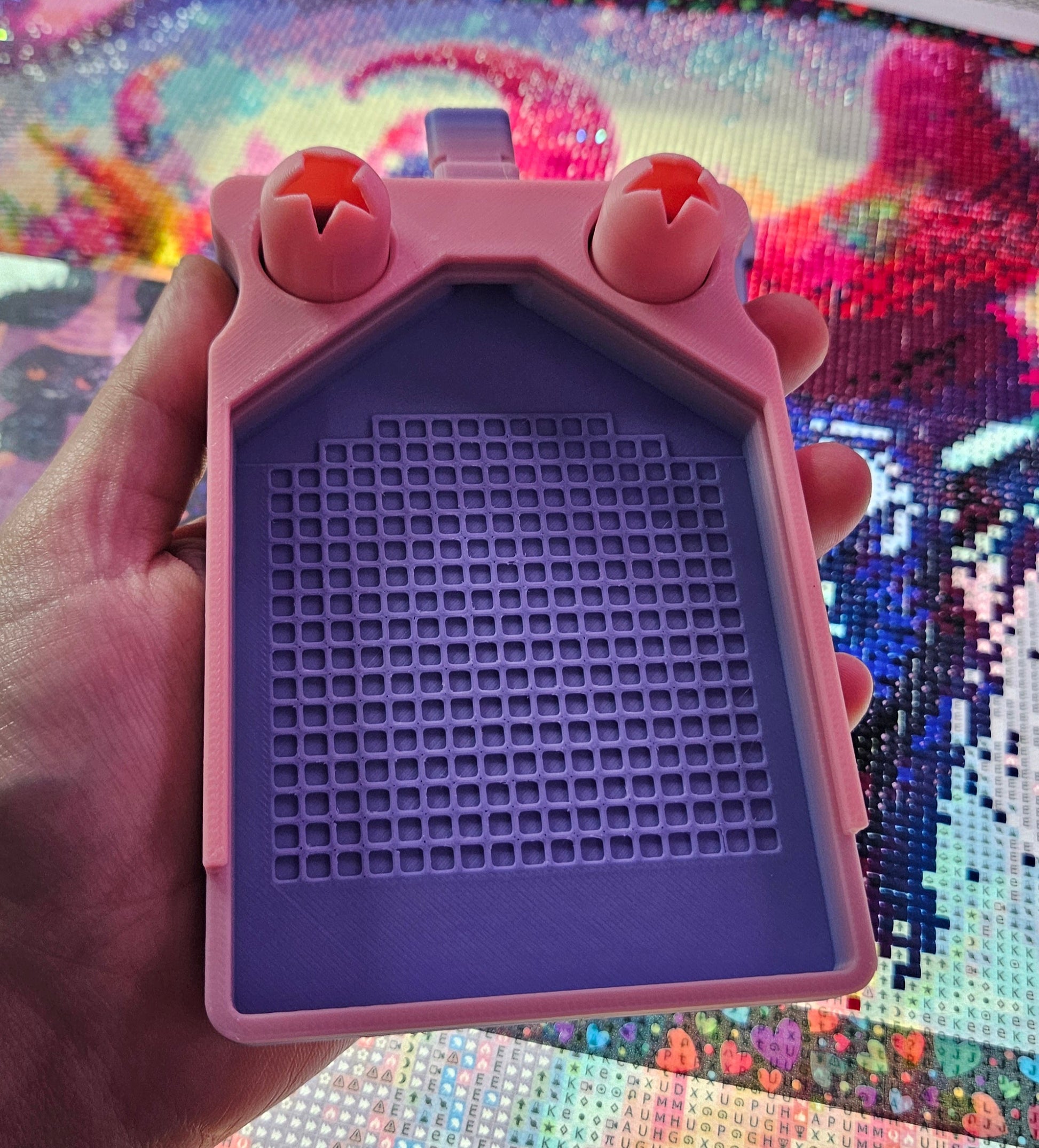 Single Placer TrashCan Diamond Painting Tray, 3D Printed Rhinestone Art Accessory with Stopper, Lid and Trash Bins Cosmic Crafts