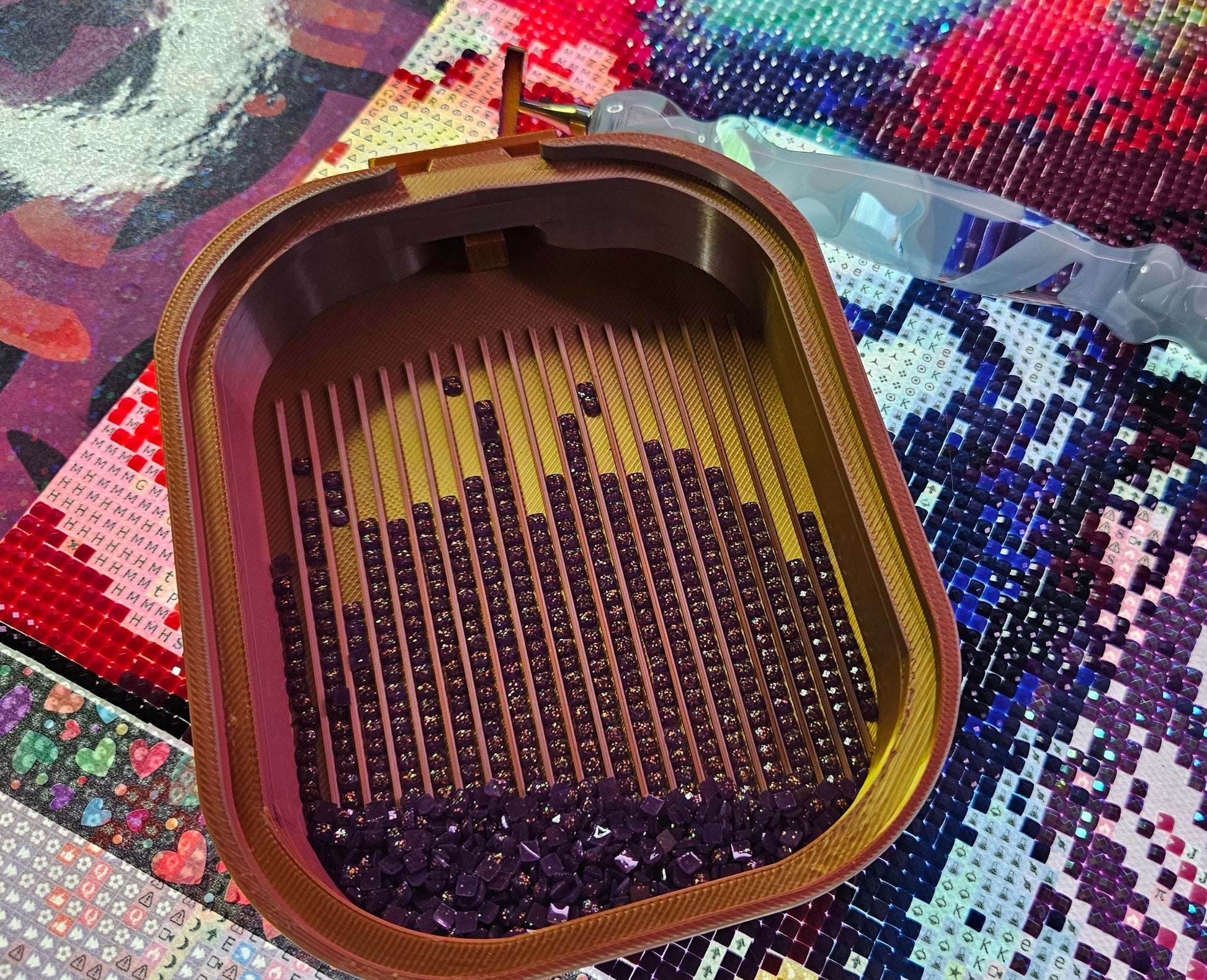 Nebula Nesters Diamond Painting Trays, Rounded Square Stack-able Nesting Rhinestone Art Trays Cosmic Crafts