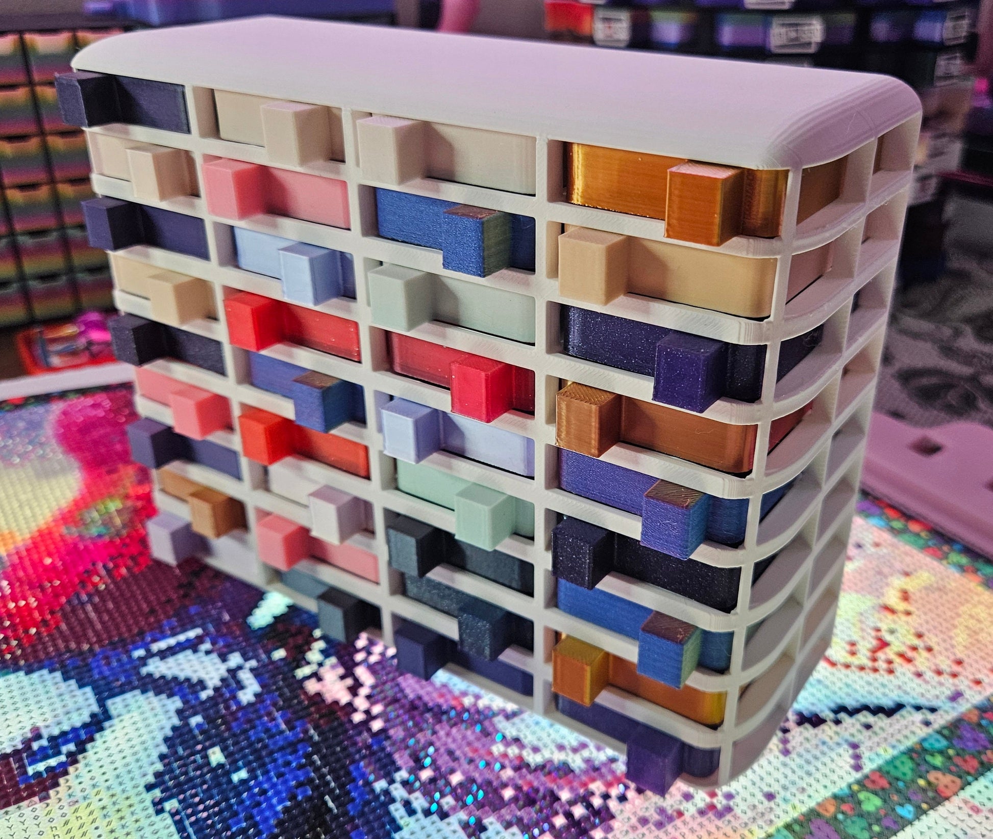 Large Cosmic Confetti Tower, Diamond Painting Tray Organizer, Holds 36 Mini Diamond Art Trays Cosmic Crafts