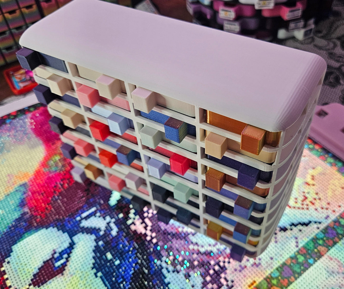 Large Cosmic Confetti Tower, Diamond Painting Tray Organizer, Holds 36 Mini Diamond Art Trays Cosmic Crafts