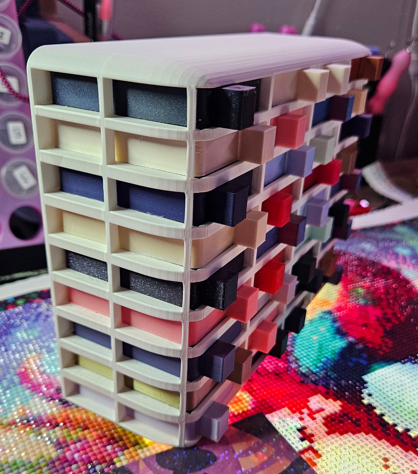 Large Cosmic Confetti Tower, Diamond Painting Tray Organizer, Holds 36 Mini Diamond Art Trays Cosmic Crafts