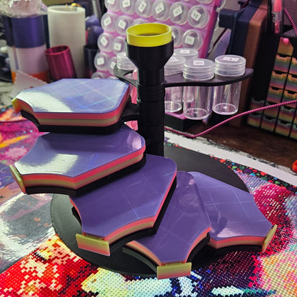 Confetti Swirl Diamond Painting Organizer, Spinning Tray & Tool Holder, Diamond Art Workstation Cosmic Crafts