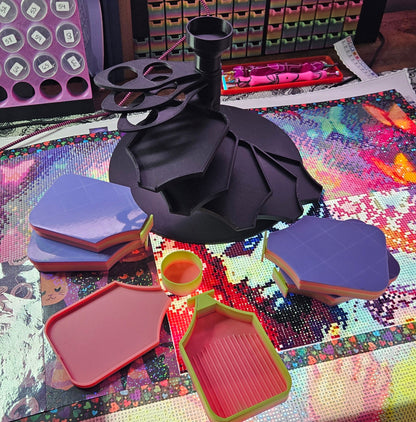 Confetti Swirl Diamond Painting Organizer, Spinning Tray & Tool Holder, Diamond Art Workstation Cosmic Crafts