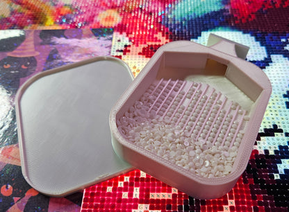 LUNA Deluxe Diamond Painting Tray, Small Rhinestone Art Tray with Snap-On Lid, Stopper and Spout Cosmic Crafts