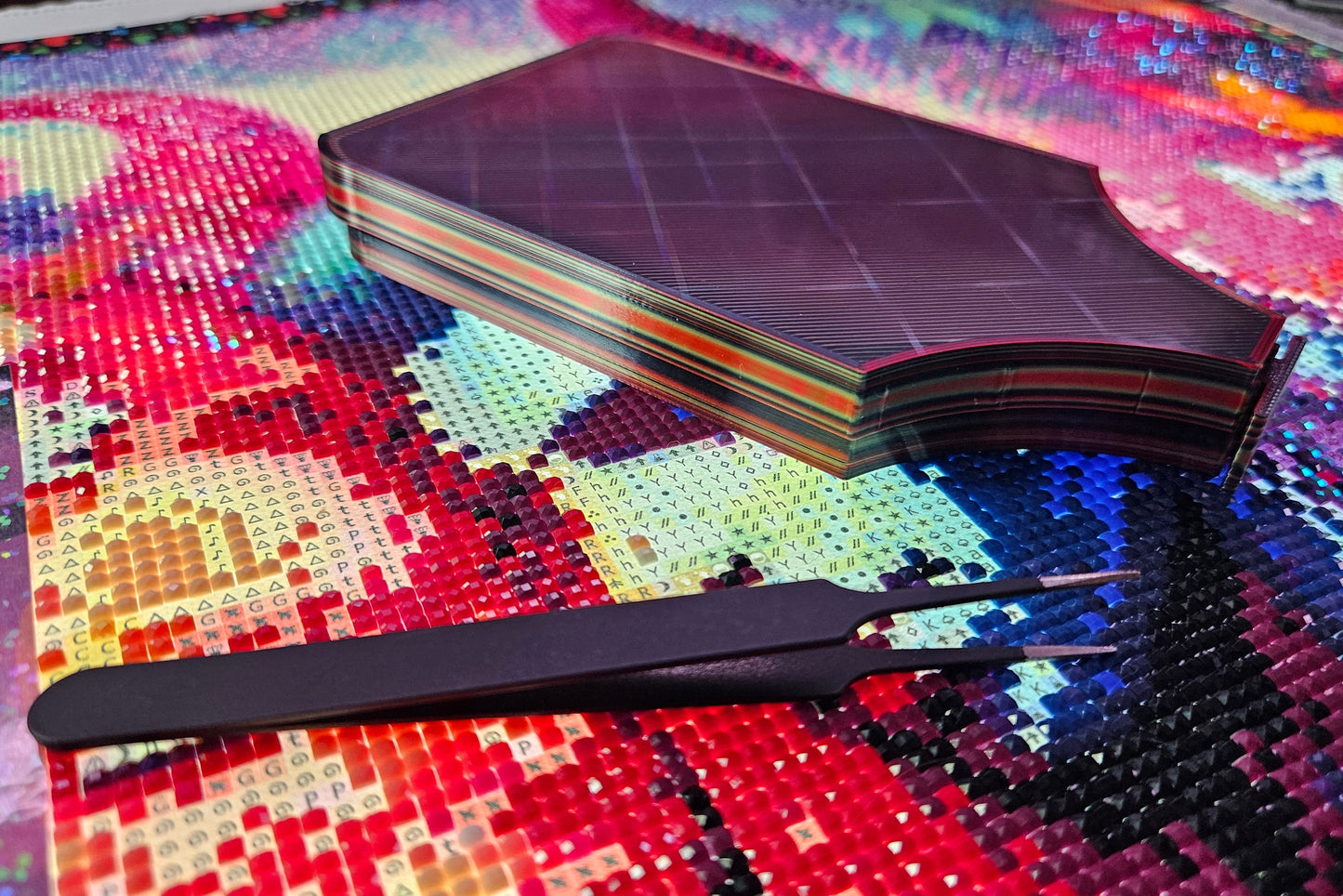 Orbit SNAP Single Placer Diamond Art Tray, Holographic Rhinestone Tool with Snap-On Lid, Diamond Painting Accessories Cosmic Crafts