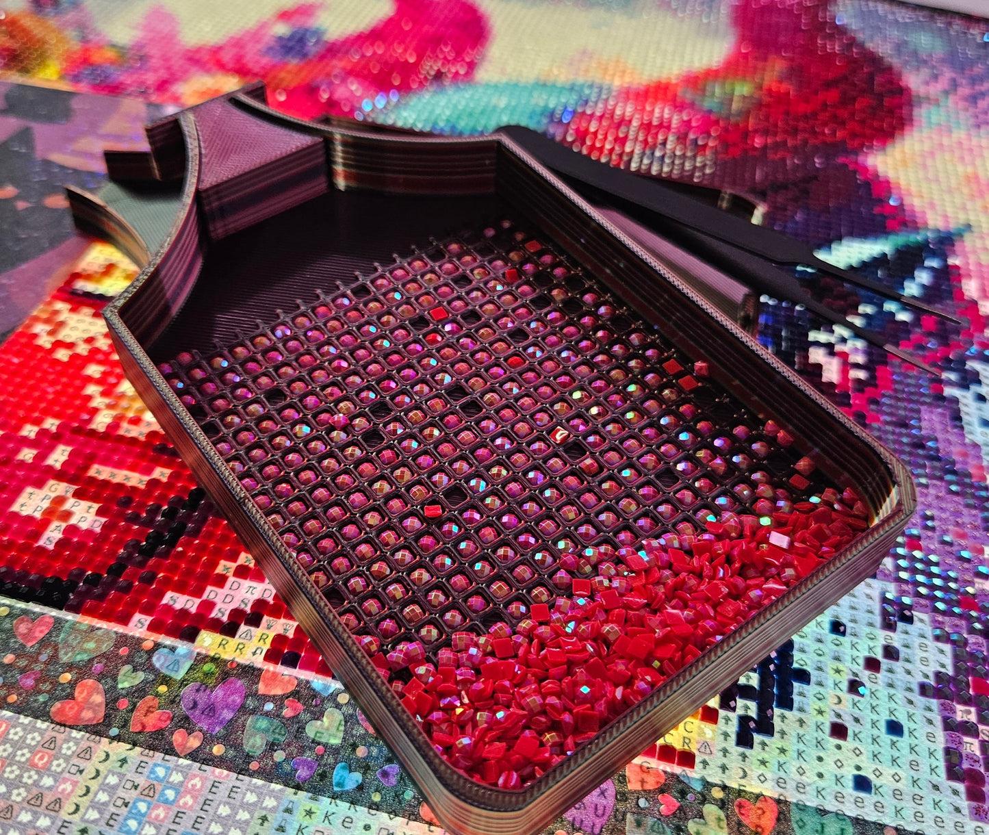 Orbit SNAP Single Placer Diamond Art Tray, Holographic Rhinestone Tool with Snap-On Lid, Diamond Painting Accessories Cosmic Crafts