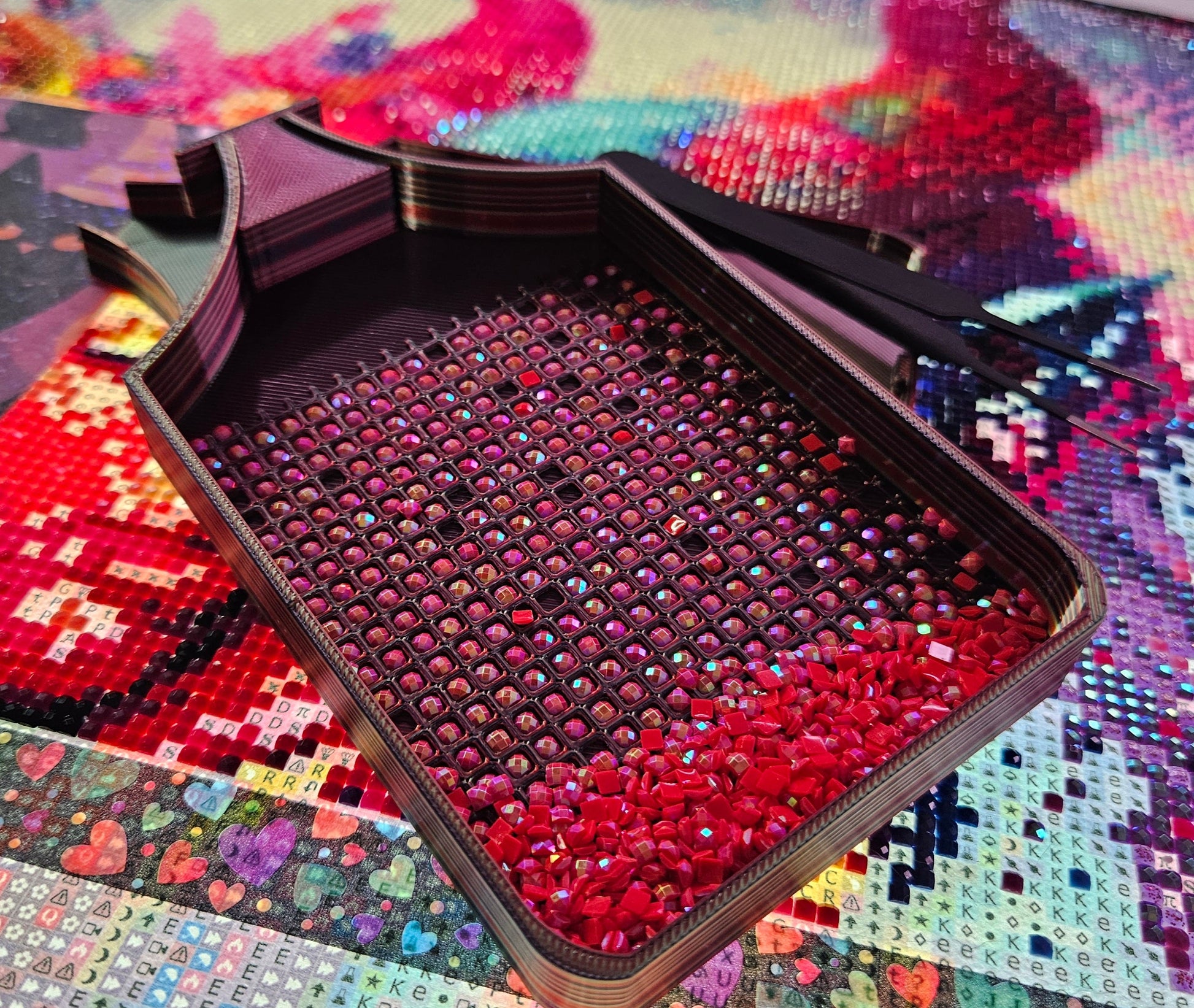 Orbit SNAP Single Placer Diamond Art Tray, Holographic Rhinestone Tool with Snap-On Lid, Diamond Painting Accessories Cosmic Crafts