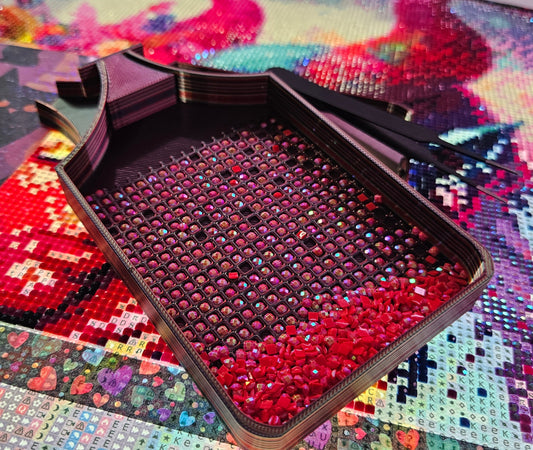 Orbit SNAP Single Placer Diamond Art Tray, Holographic Rhinestone Tool with Snap-On Lid, Diamond Painting Accessories Cosmic Crafts