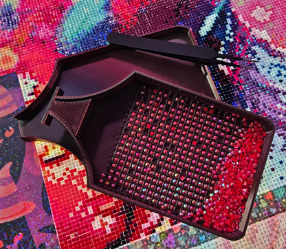 Orbit SNAP Single Placer Diamond Art Tray, Holographic Rhinestone Tool with Snap-On Lid, Diamond Painting Accessories Cosmic Crafts
