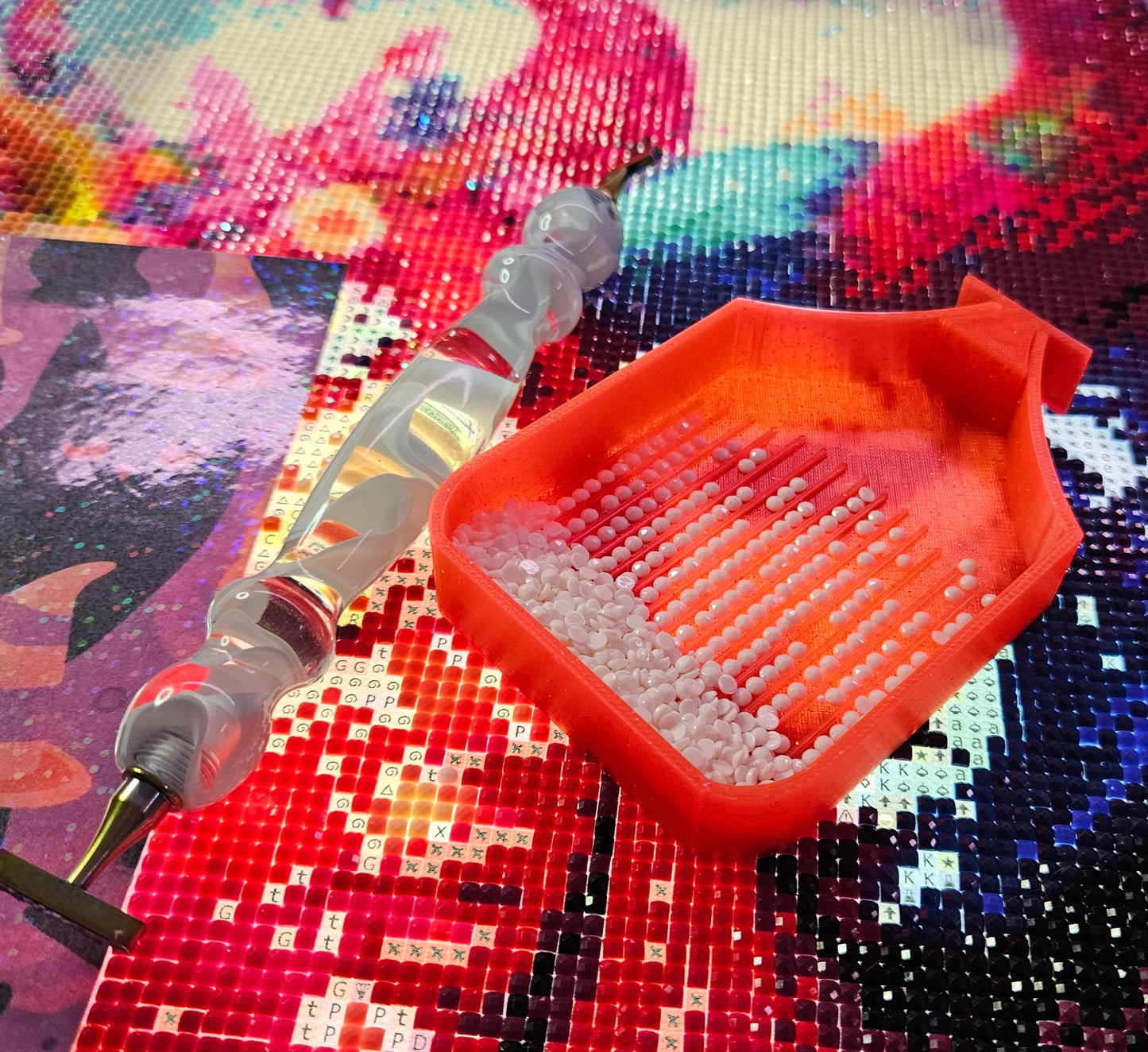 Stardust SNAP, Small Diamond Painting Tray with Snap-on Lid, Holographic Diamond Art Accessory Cosmic Crafts