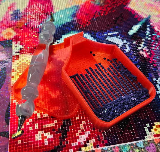 Stardust SNAP, Small Diamond Painting Tray with Snap-on Lid, Holographic Diamond Art Accessory Cosmic Crafts