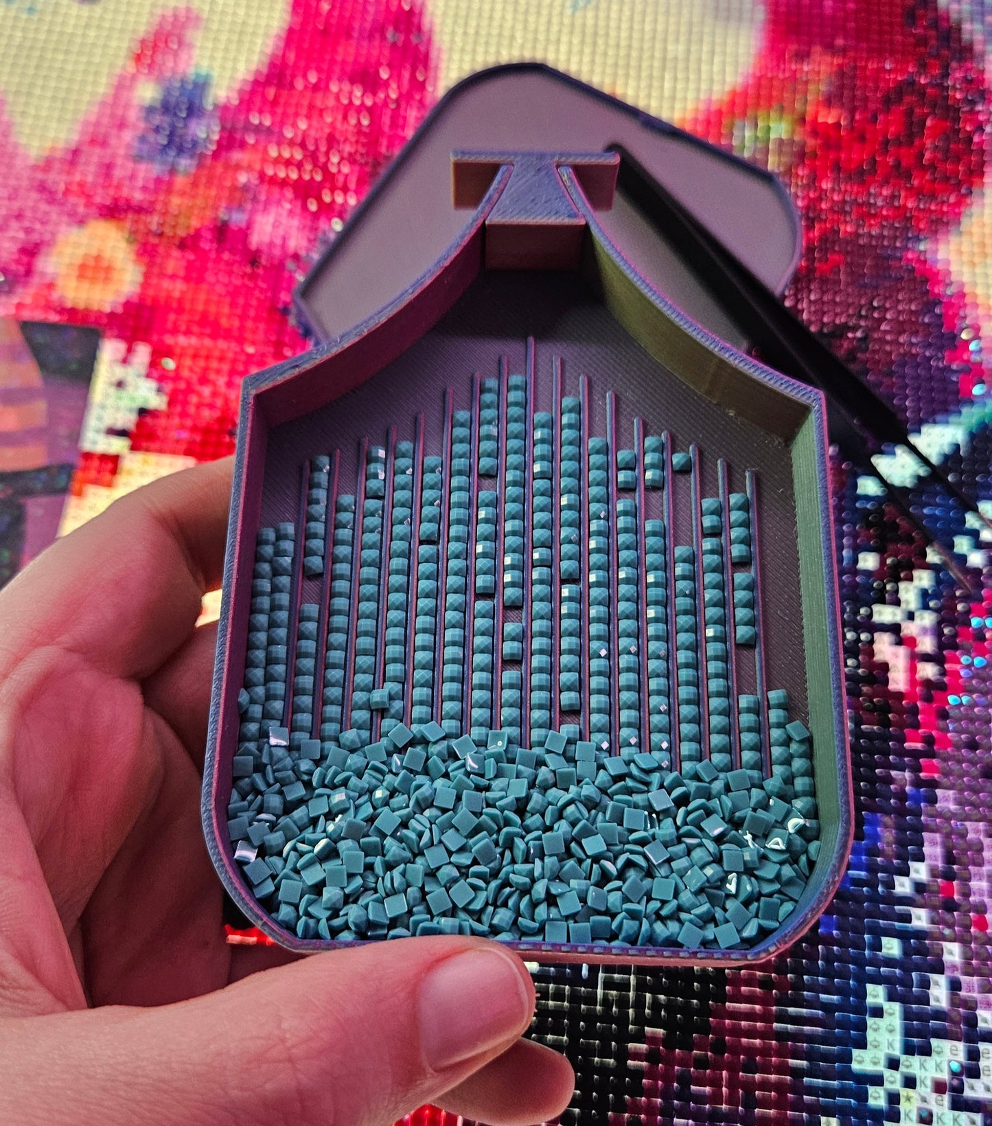 Asteroid SNAP, Medium Diamond Painting Tray with Snap-On Lid, Holographic Rhinestone Art Tool Cosmic Crafts