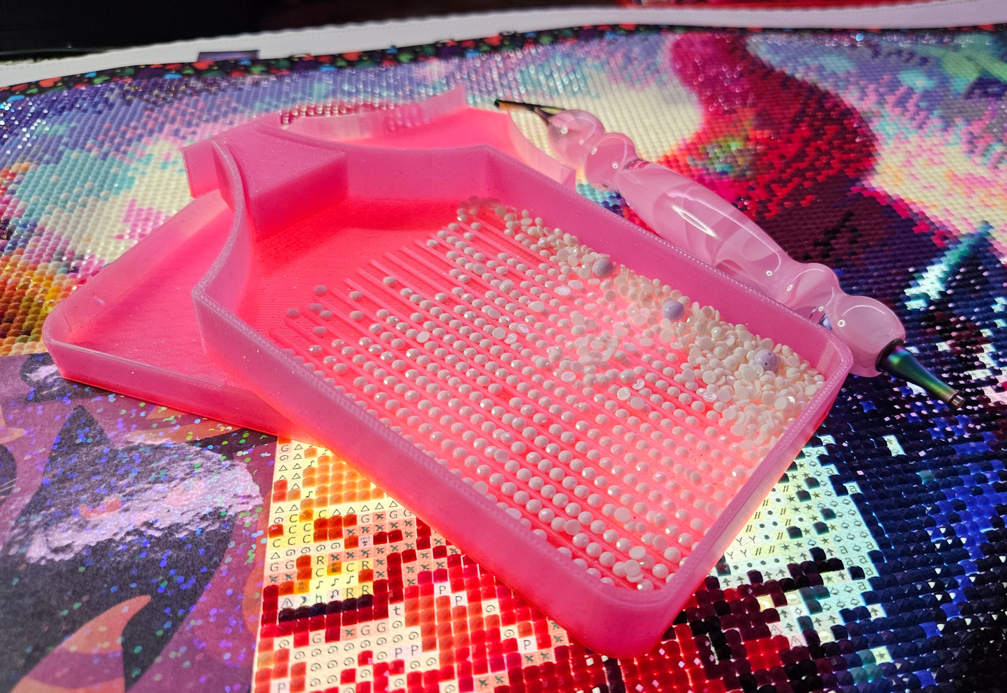 Moon SNAP, Large Diamond Painting Tray with Snap-On Lid, Holographic Rhinestone Art Tool Cosmic Crafts
