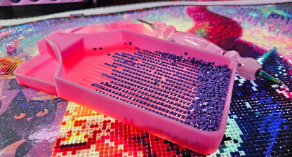 Moon SNAP, Large Diamond Painting Tray with Snap-On Lid, Holographic Rhinestone Art Tool Cosmic Crafts