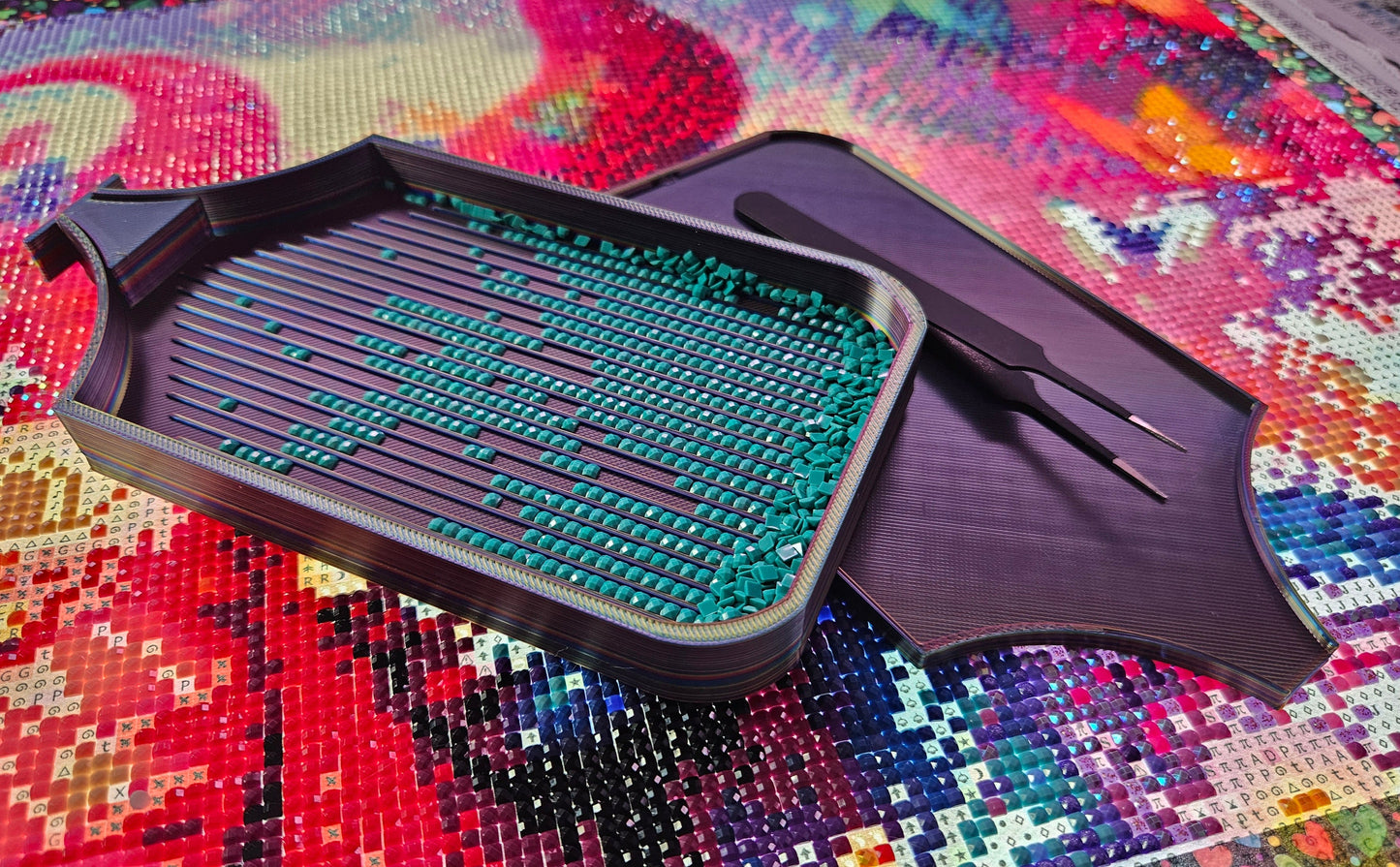 Galaxy SNAP, XL Diamond Painting Tray with Snap-On Lid, Holographic Rhinestone Art Tool Cosmic Crafts