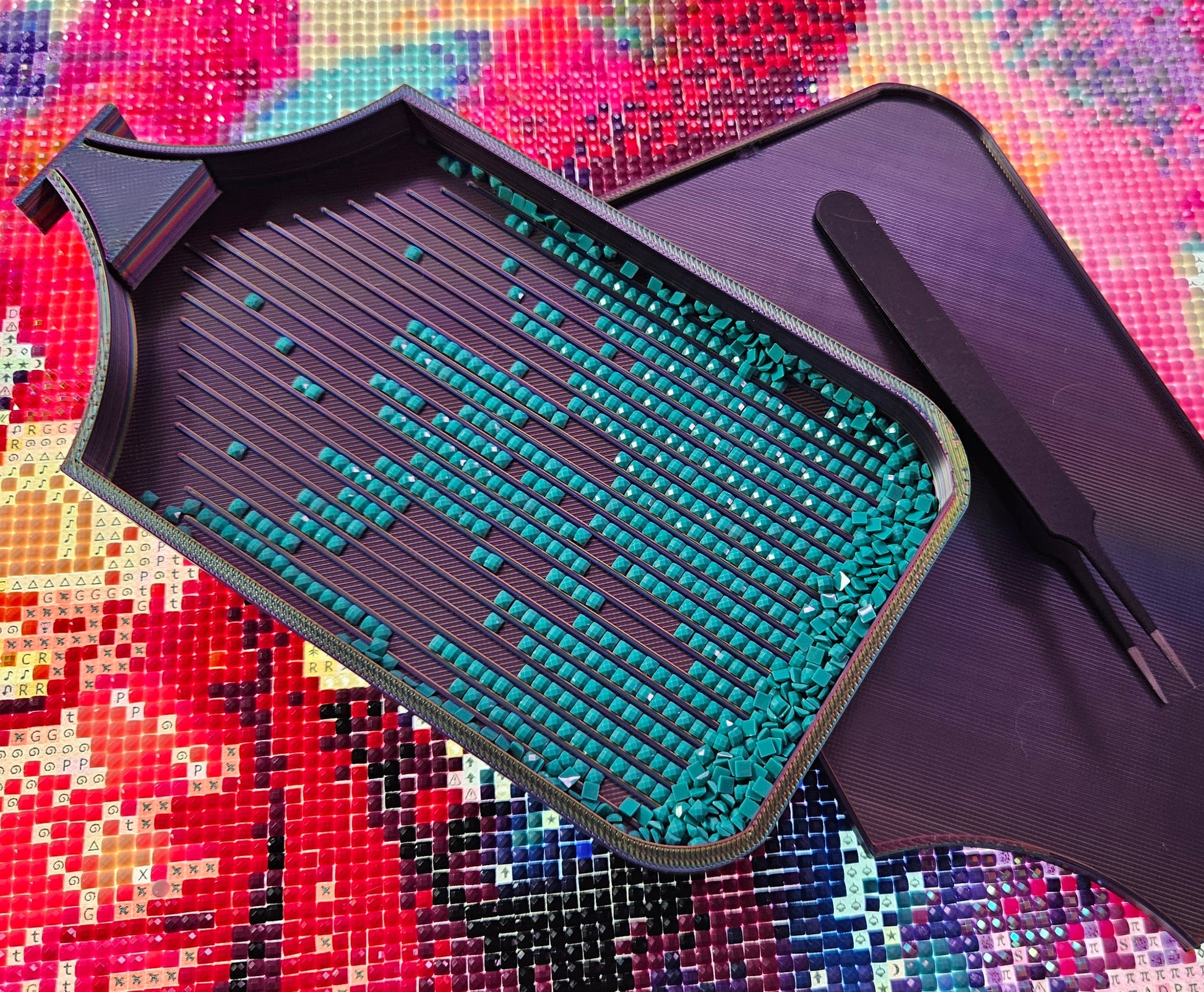 Galaxy SNAP, XL Diamond Painting Tray with Snap-On Lid, Holographic Rhinestone Art Tool Cosmic Crafts