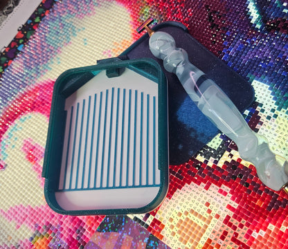 Multi-Color Astro Diamond Painting Tray, Rhinestone Drill Sorting Tray with Lid & Stopper Cosmic Crafts