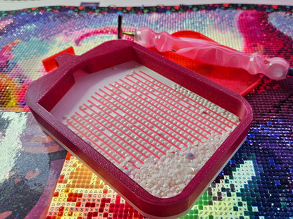 Multi-Color Moon SNAP, Large Diamond Painting Tray with Snap-On Lid, Holographic Rhinestone Art Tool Cosmic Crafts