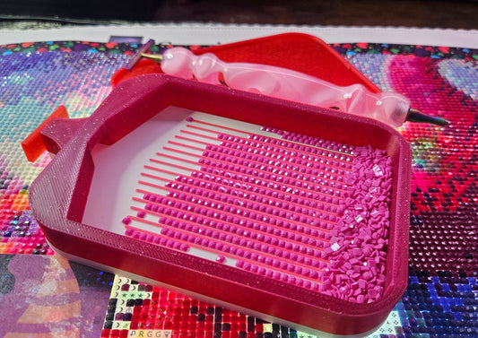 Multi-Color SOL Deluxe Diamond Painting Tray, Large Rhinestone Art Tray with Snap-On Lid, Stopper and Spout Cosmic Crafts
