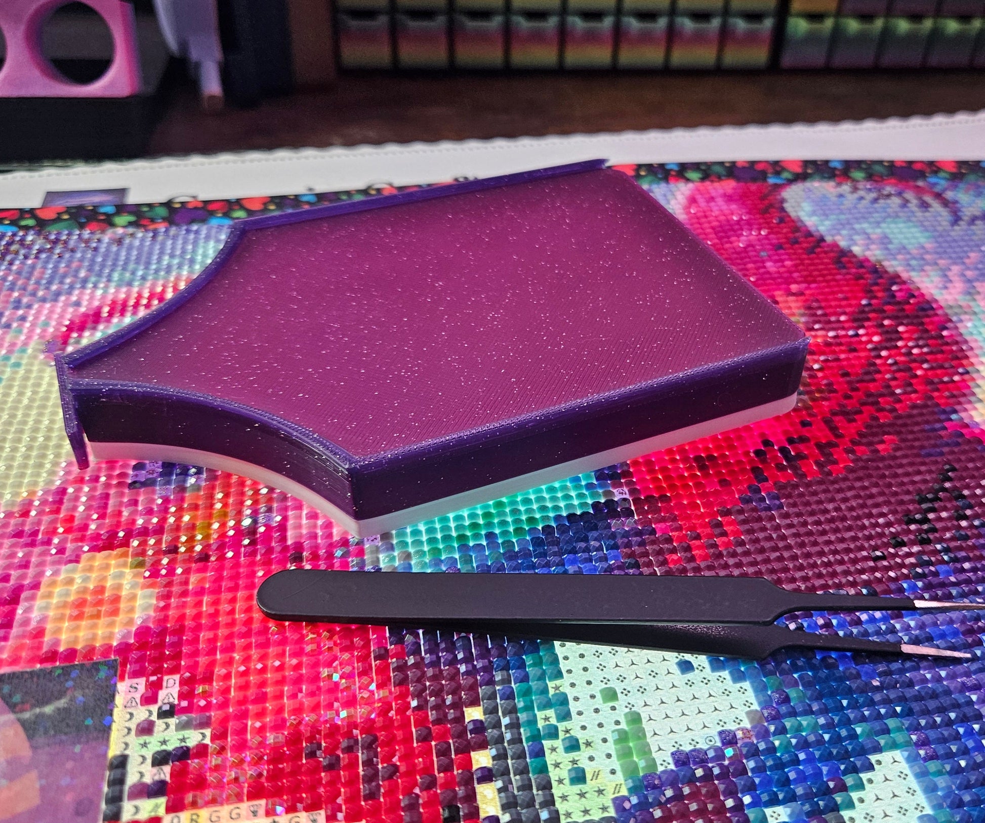Multi-Color ECLIPSE Diamond Painting Tray with Lid, Spill Resistant Diamond Art Accessory, Rhinestone Craft Tool Cosmic Crafts
