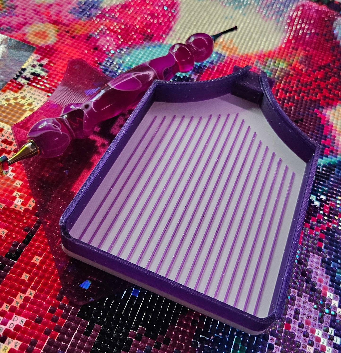 Multi-Color ECLIPSE Diamond Painting Tray with Lid, Spill Resistant Diamond Art Accessory, Rhinestone Craft Tool Cosmic Crafts