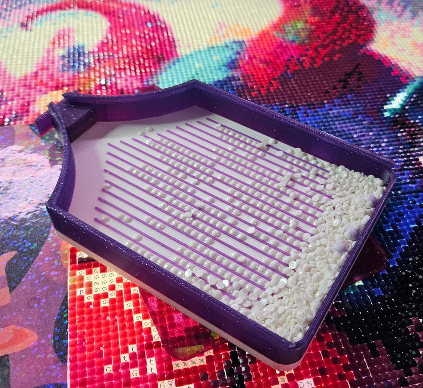 Multi-Color ECLIPSE Diamond Painting Tray with Lid, Spill Resistant Diamond Art Accessory, Rhinestone Craft Tool Cosmic Crafts