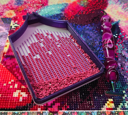 Multi-Color ECLIPSE Diamond Painting Tray with Lid, Spill Resistant Diamond Art Accessory, Rhinestone Craft Tool Cosmic Crafts
