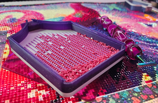 Multi-Color ECLIPSE Diamond Painting Tray with Lid, Spill Resistant Diamond Art Accessory, Rhinestone Craft Tool Cosmic Crafts