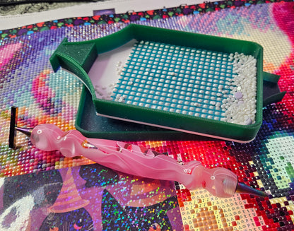 Multi-Color Orbit SNAP Single Placer Diamond Art Tray, Holographic Rhinestone Tool with Snap-On Lid, Diamond Painting Accessories Cosmic Crafts