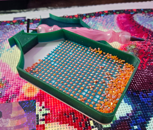 Multi-Color Orbit SNAP Single Placer Diamond Art Tray, Holographic Rhinestone Tool with Snap-On Lid, Diamond Painting Accessories Cosmic Crafts