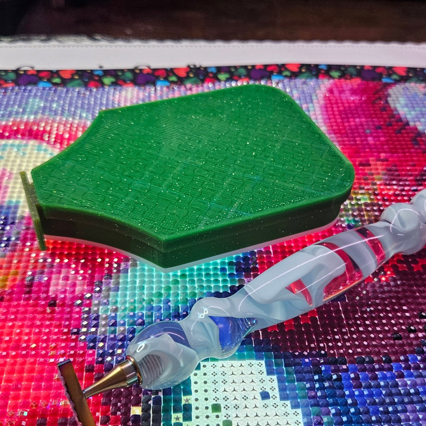 Multi-Color Stardust SNAP, Small Diamond Painting Tray with Snap-on Lid, Holographic Diamond Art Accessory Cosmic Crafts