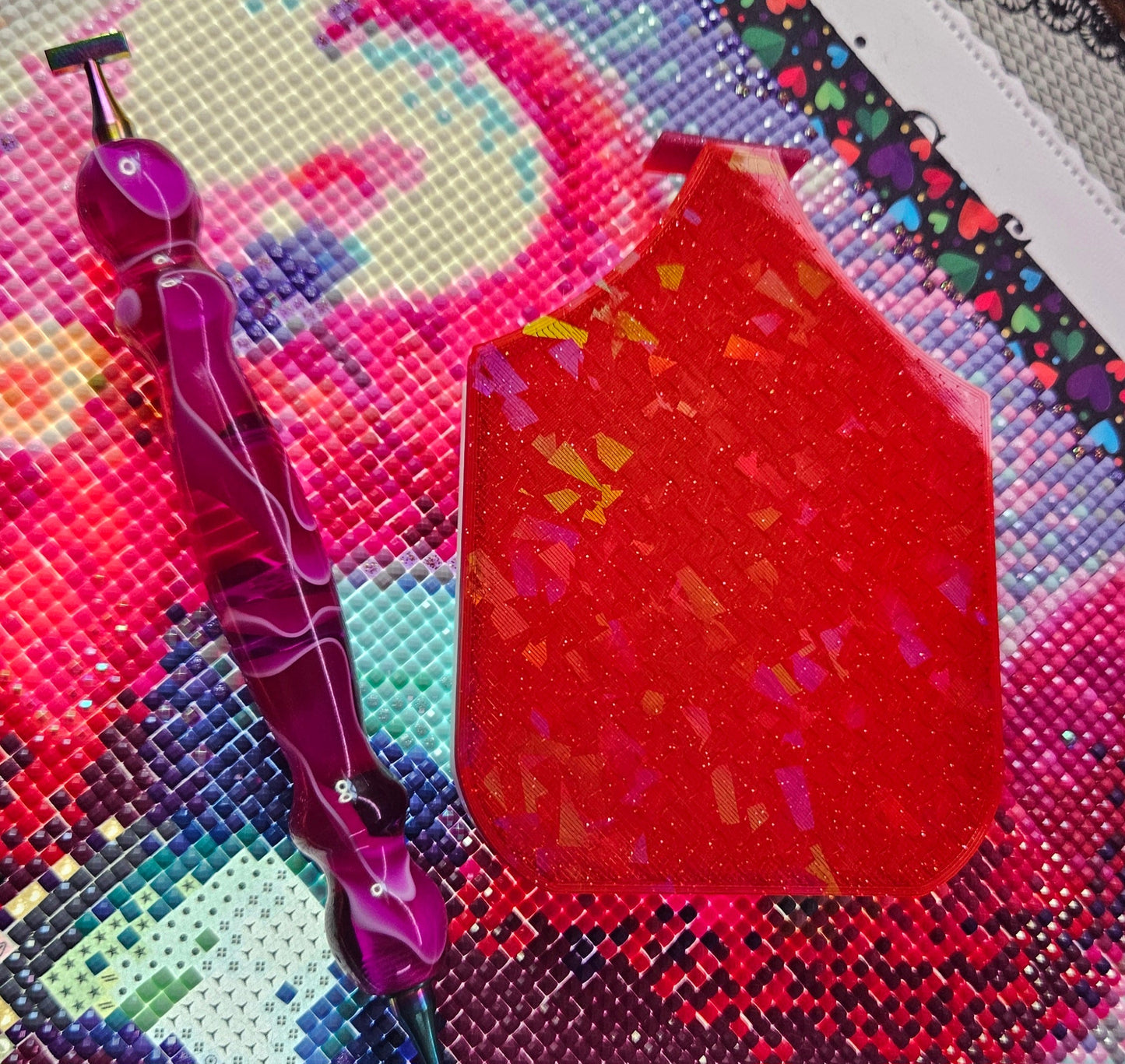 Multi-Color Asteroid SNAP, Medium Diamond Painting Tray with Snap-On Lid, Holographic Rhinestone Art Tool Cosmic Crafts
