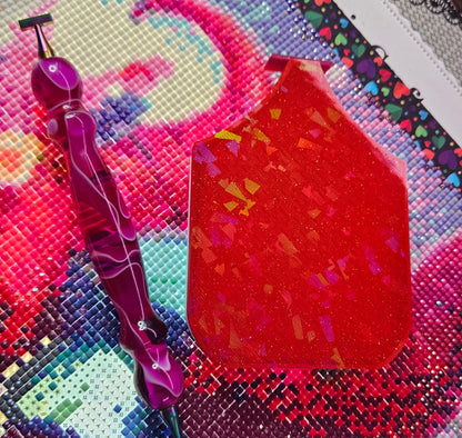 Multi-Color Asteroid SNAP, Medium Diamond Painting Tray with Snap-On Lid, Holographic Rhinestone Art Tool Cosmic Crafts