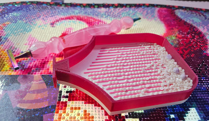 Multi-Color Asteroid SNAP, Medium Diamond Painting Tray with Snap-On Lid, Holographic Rhinestone Art Tool Cosmic Crafts