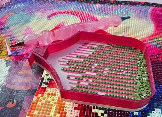 Multi-Color Asteroid SNAP, Medium Diamond Painting Tray with Snap-On Lid, Holographic Rhinestone Art Tool Cosmic Crafts